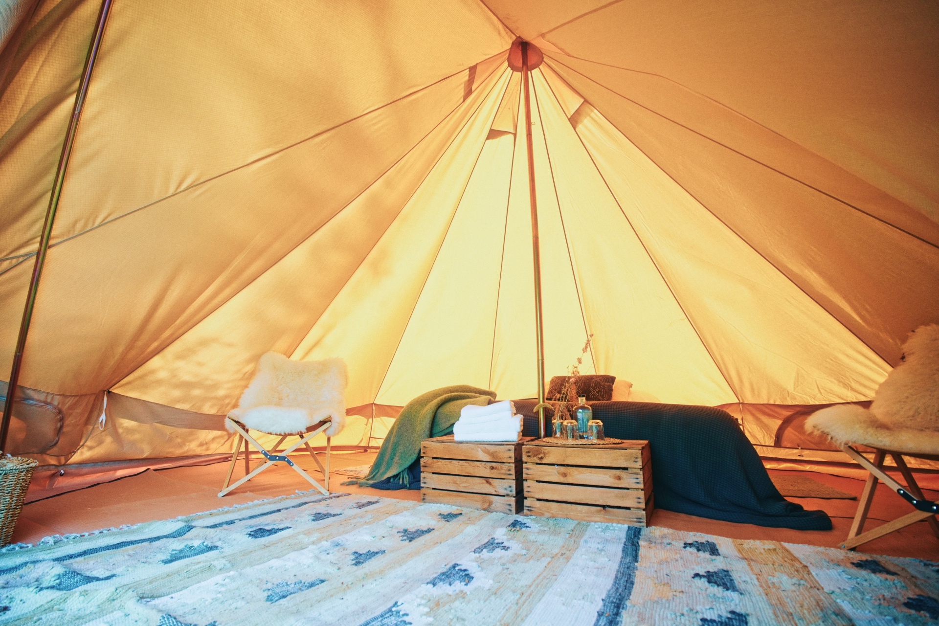 Glamping tent interieur